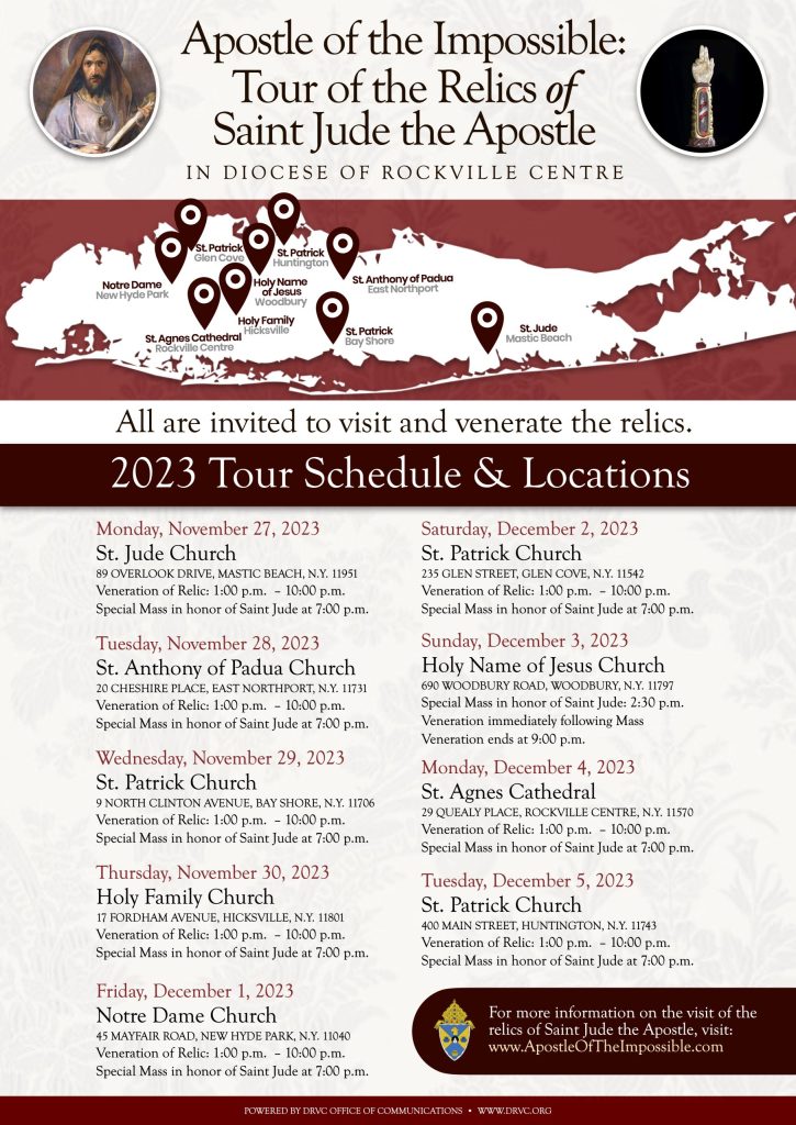 Relics of Saint Jude the Apostle The Diocese of Rockville Centre